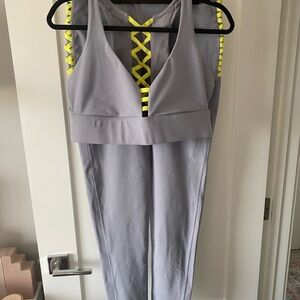 Gray and Yellow Activewear Set